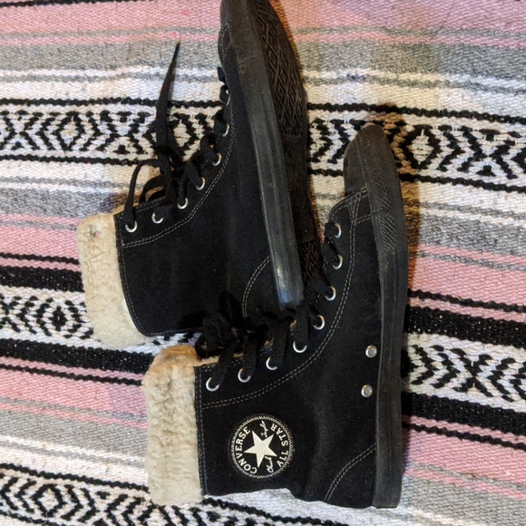 fluffy converse shoes